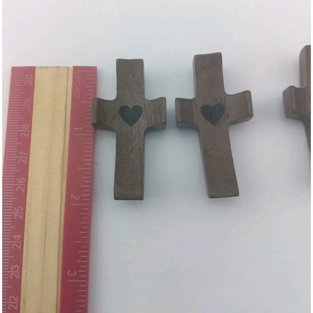 Handmade 3Pcs Pocket Cross My Heart with Organza Bags